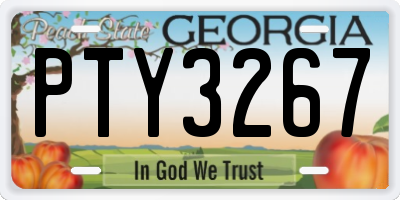 GA license plate PTY3267