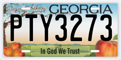 GA license plate PTY3273
