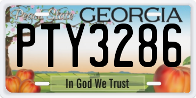 GA license plate PTY3286