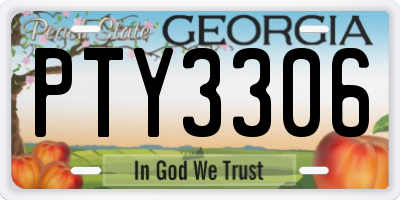 GA license plate PTY3306