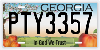 GA license plate PTY3357