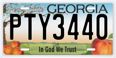 GA license plate PTY3440