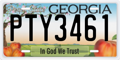 GA license plate PTY3461