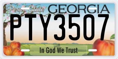 GA license plate PTY3507