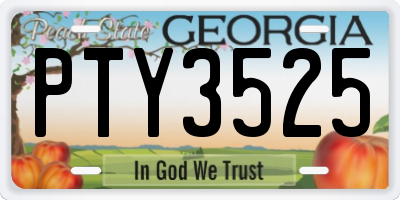 GA license plate PTY3525