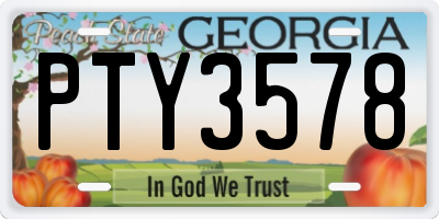 GA license plate PTY3578