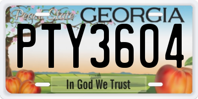 GA license plate PTY3604