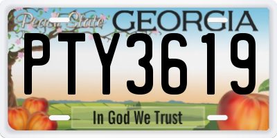 GA license plate PTY3619