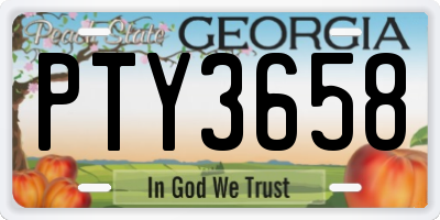 GA license plate PTY3658
