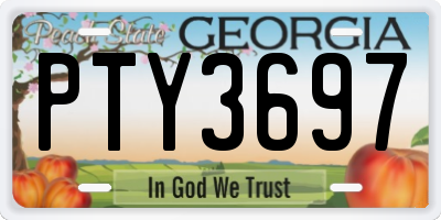 GA license plate PTY3697