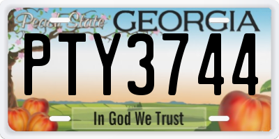 GA license plate PTY3744