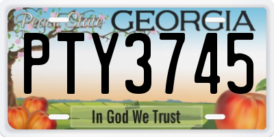 GA license plate PTY3745