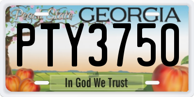 GA license plate PTY3750