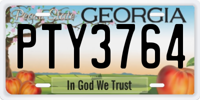 GA license plate PTY3764
