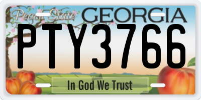 GA license plate PTY3766