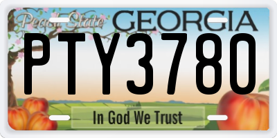 GA license plate PTY3780