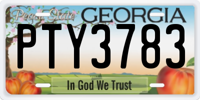 GA license plate PTY3783