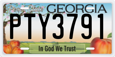 GA license plate PTY3791