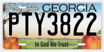 GA license plate PTY3822