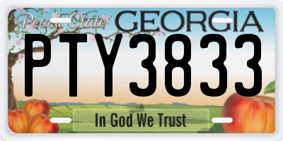 GA license plate PTY3833