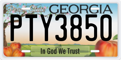 GA license plate PTY3850