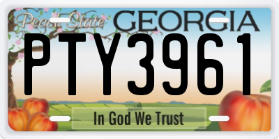 GA license plate PTY3961