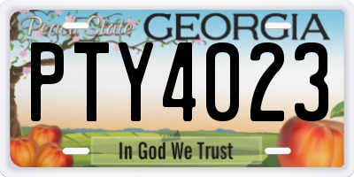 GA license plate PTY4023