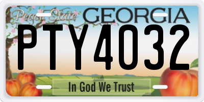 GA license plate PTY4032