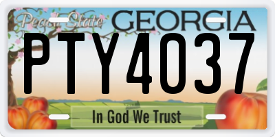 GA license plate PTY4037