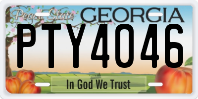 GA license plate PTY4046