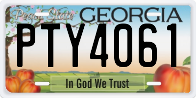 GA license plate PTY4061