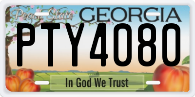 GA license plate PTY4080
