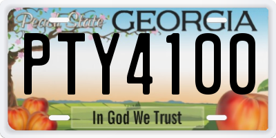 GA license plate PTY4100