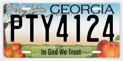 GA license plate PTY4124
