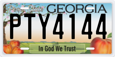 GA license plate PTY4144