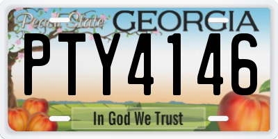 GA license plate PTY4146