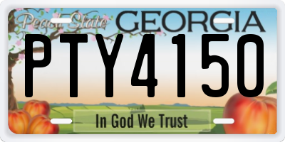 GA license plate PTY4150