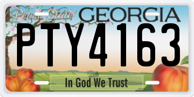 GA license plate PTY4163