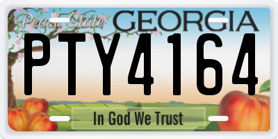 GA license plate PTY4164