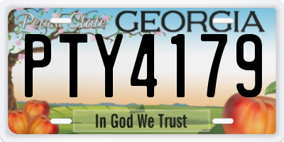 GA license plate PTY4179