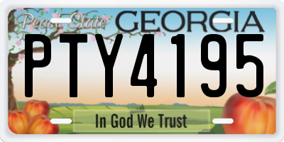 GA license plate PTY4195