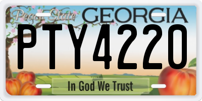 GA license plate PTY4220