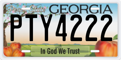 GA license plate PTY4222
