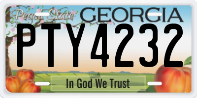 GA license plate PTY4232