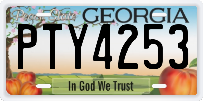 GA license plate PTY4253