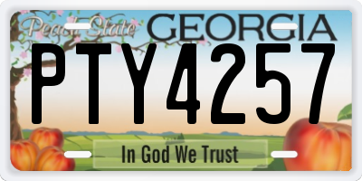 GA license plate PTY4257