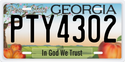 GA license plate PTY4302