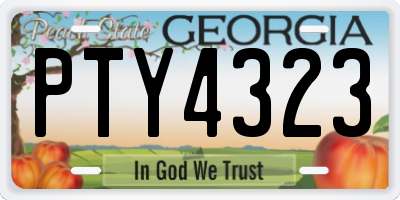 GA license plate PTY4323