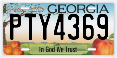 GA license plate PTY4369