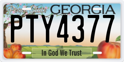 GA license plate PTY4377